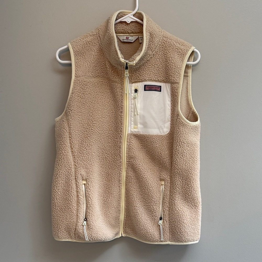 Vineyard Vines Beige Fleece Vest